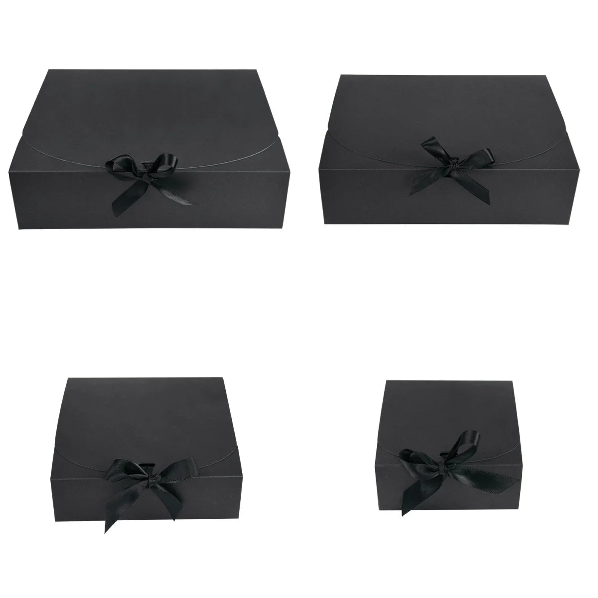Kraft paper gift box with decorative bow ribbons, various sizes