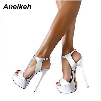 Sexy 16cm Women's Sandals Summer Style 2026 High Heel Open Toe Buckles