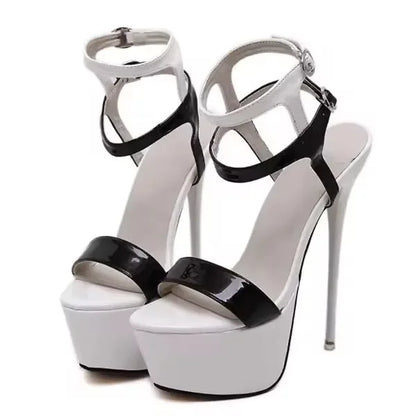 Sexy 16cm Women's Sandals Summer Style 2026 High Heel Open Toe Buckles