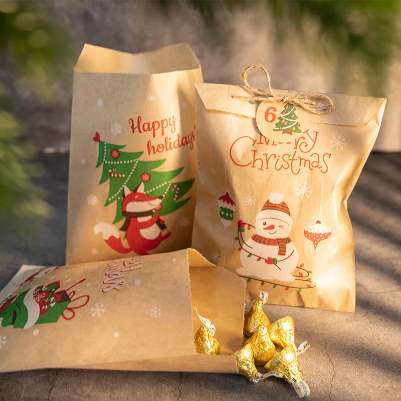 24 Sets of Merry Christmas Gift Bags