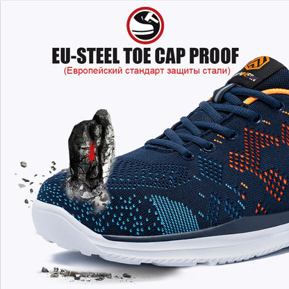 LARNMERN Safety Shoes for Work, Men's Steel Toe Shoes, Anti-Slip Boots