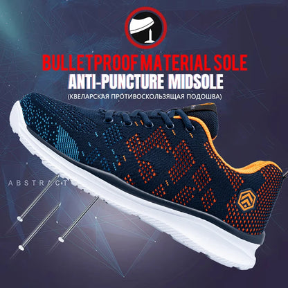 LARNMERN Safety Shoes for Work, Men's Steel Toe Shoes, Anti-Slip Boots