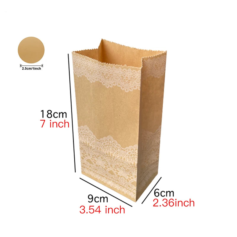 10 units of bags and colorful striped stickers and polka dot stickers 18x9x6cm for souvenirs