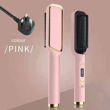 Hair straightening brush