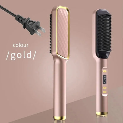 Hair straightening brush