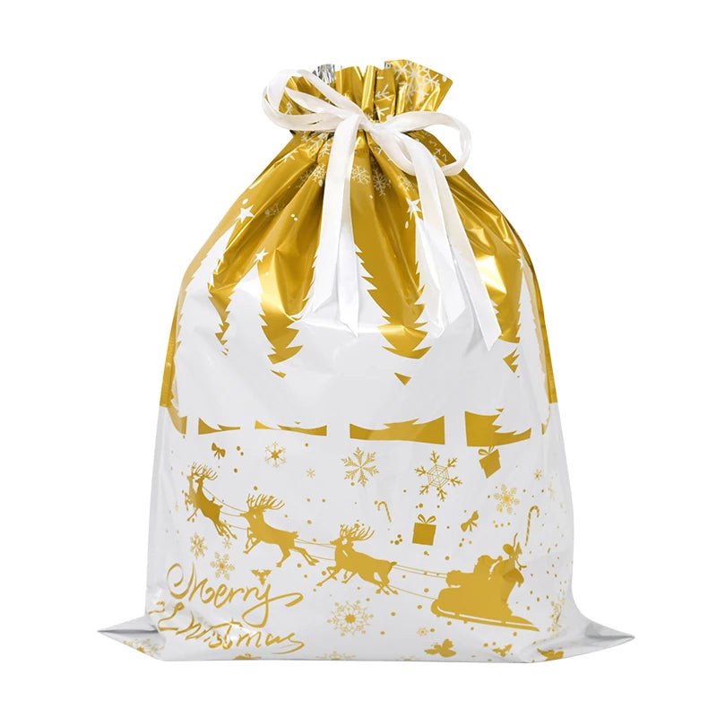 3/5pcs Drawstring Gift Bags for Merry Christmas, New Year 2025