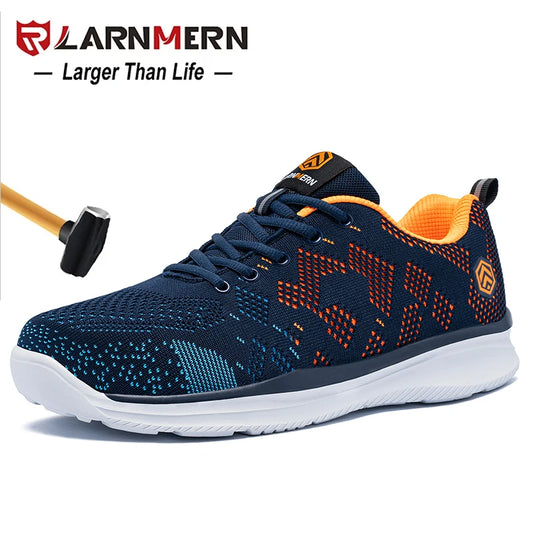 LARNMERN Safety Shoes for Work, Men's Steel Toe Shoes, Anti-Slip Boots