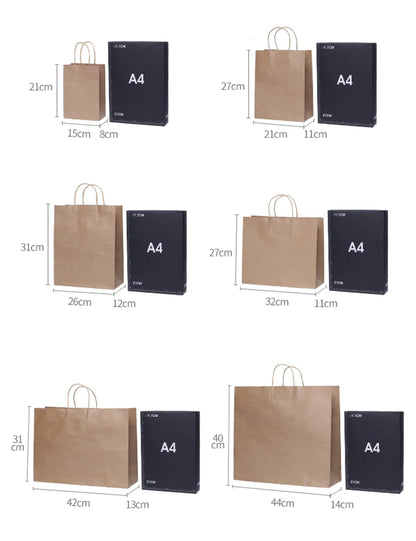 10pcs Kraft Paper Bags, Reusable Gift Bags, Gift Packaging