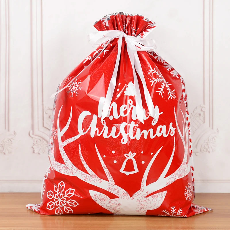 3/5pcs Drawstring Gift Bags for Merry Christmas, New Year 2025