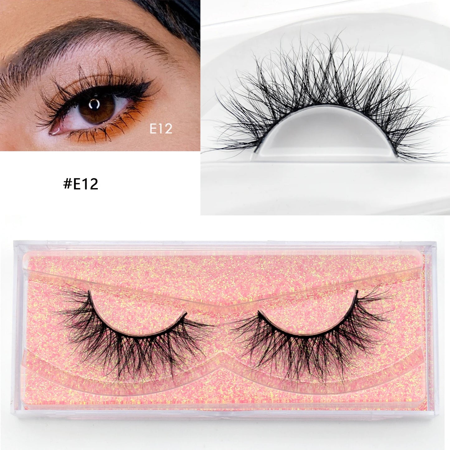 Visofree Mink Eyelashes 100% Cruelty free Handmade 3D Mink Lashes Full Strip Lashes Soft False Eyelashes Makeup  Lashes E11