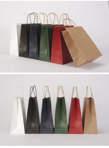 10pcs Kraft Paper Bags, Reusable Gift Bags, Gift Packaging