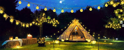 Solar Crystal Globe String Lights with 8 Modes, IP65 Waterproof