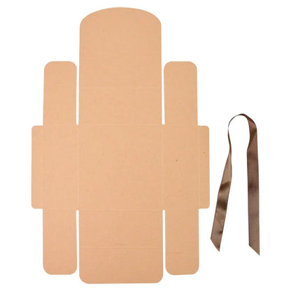Kraft paper gift box with decorative bow ribbons, various sizes