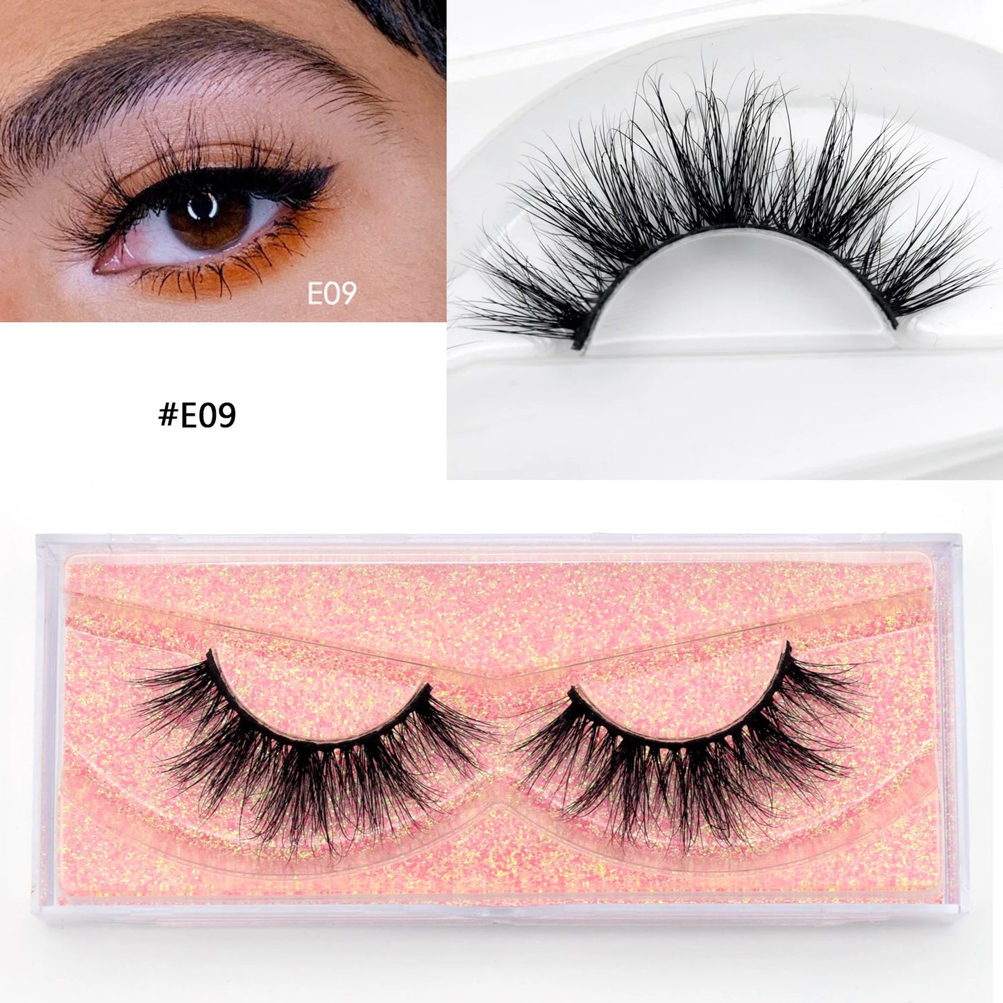 Visofree Mink Eyelashes 100% Cruelty free Handmade 3D Mink Lashes Full Strip Lashes Soft False Eyelashes Makeup  Lashes E11
