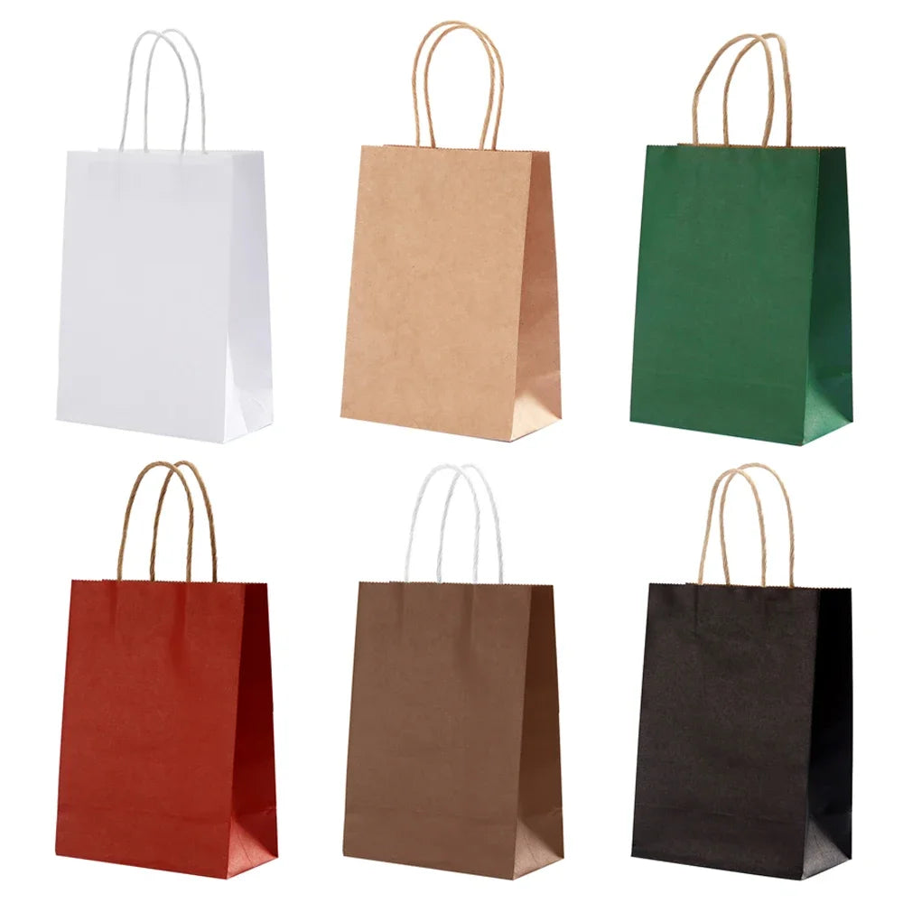 10pcs Kraft Paper Bags, Reusable Gift Bags, Gift Packaging