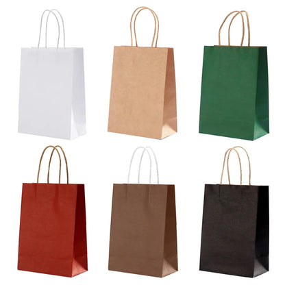 10pcs Kraft Paper Bags, Reusable Gift Bags, Gift Packaging
