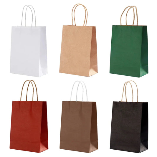 10pcs Kraft Paper Bags, Reusable Gift Bags, Gift Packaging