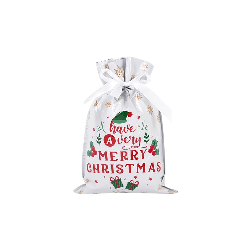 3/5pcs Drawstring Gift Bags for Merry Christmas, New Year 2025