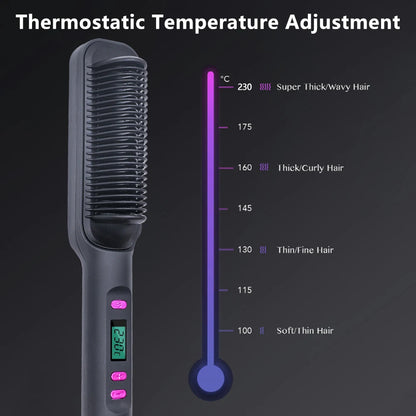 Hair straightening brush