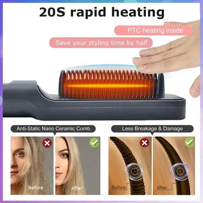 Hair straightening brush