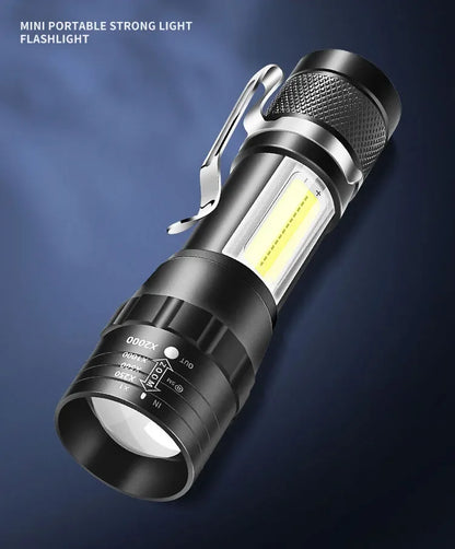 Mini USB rechargeable COB+XPE flashlight