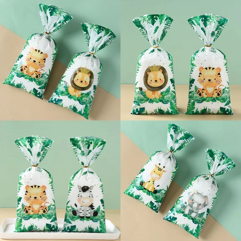 Jungle animal party gift bags, cookie bags, gift bags
