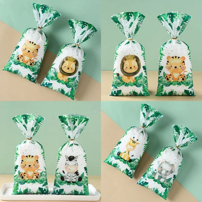 Jungle animal party gift bags, cookie bags, gift bags