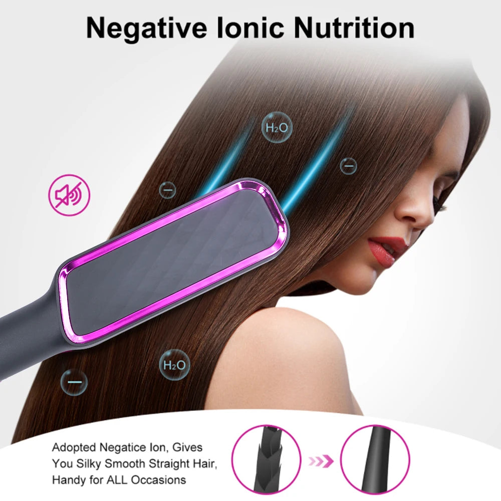 Hair straightening brush