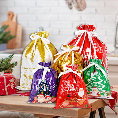 3/5pcs Drawstring Gift Bags for Merry Christmas, New Year 2025
