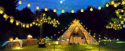 Solar Crystal Globe String Lights with 8 Modes, IP65 Waterproof