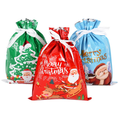 3/5pcs Drawstring Gift Bags for Merry Christmas, New Year 2025