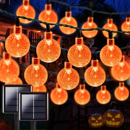 Solar Crystal Globe String Lights with 8 Modes, IP65 Waterproof