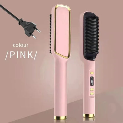 Hair straightening brush