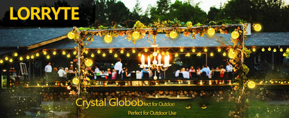 Solar Crystal Globe String Lights with 8 Modes, IP65 Waterproof