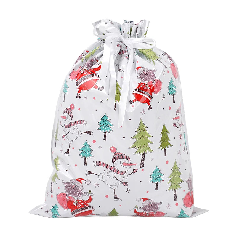 3/5pcs Drawstring Gift Bags for Merry Christmas, New Year 2025