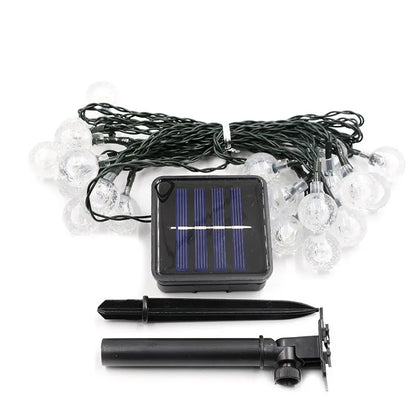 Solar Crystal Globe String Lights with 8 Modes, IP65 Waterproof