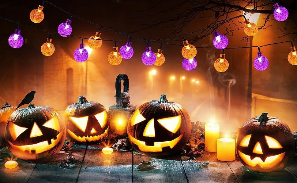 Solar Crystal Globe String Lights with 8 Modes, IP65 Waterproof
