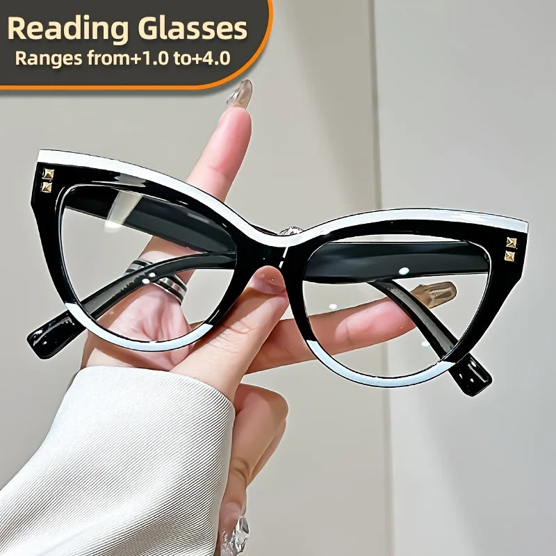 Stylish Cat Eye Reading Glasses Minimalist Design +1.0 to +4.0