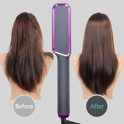 Hair straightening brush