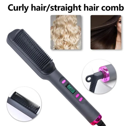 Hair straightening brush
