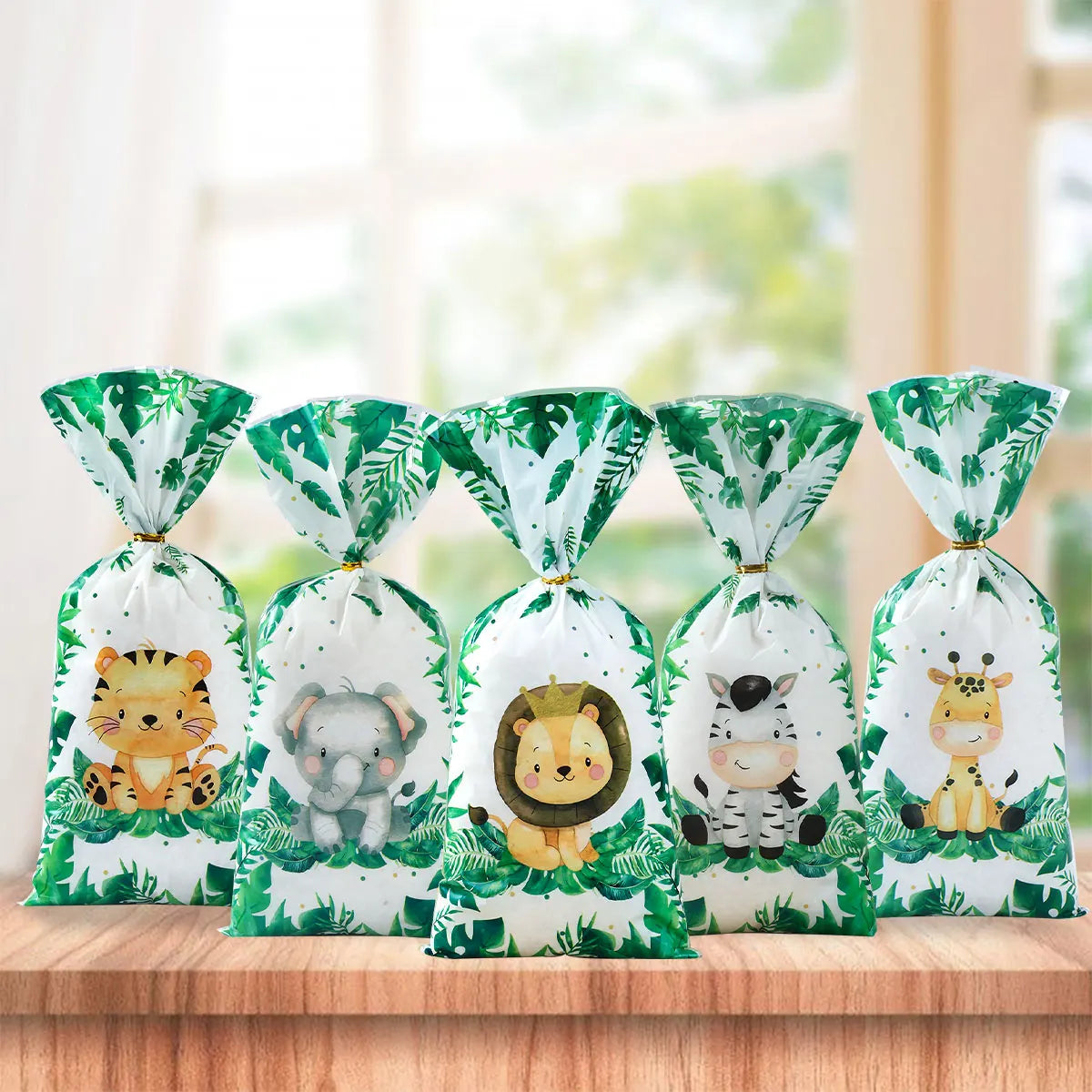 Jungle animal party gift bags, cookie bags, gift bags