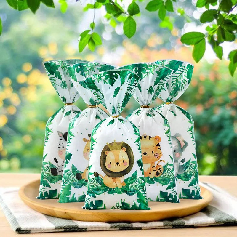 Jungle animal party gift bags, cookie bags, gift bags