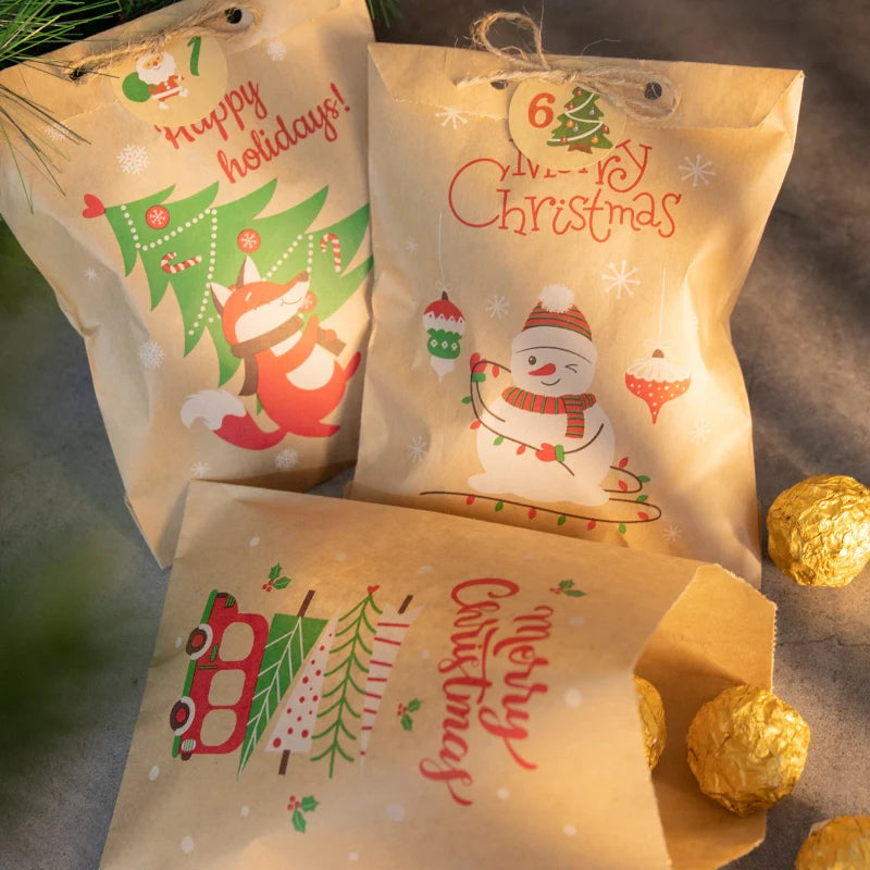 24 Sets of Merry Christmas Gift Bags