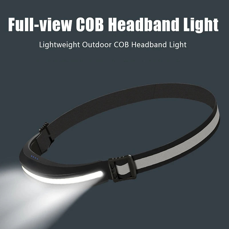 Powerful portable COB headlamp, USB rechargeable