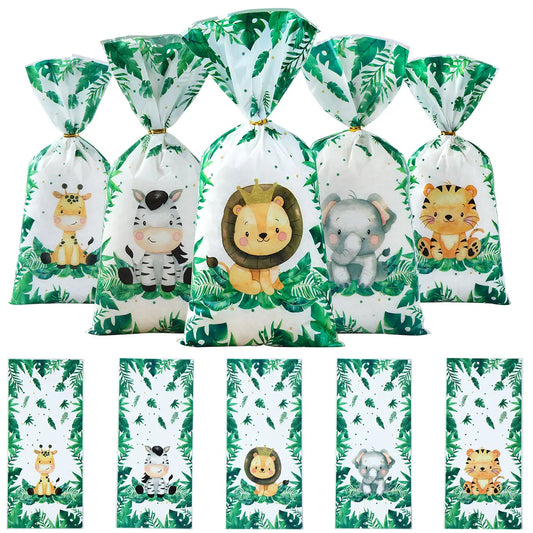 Jungle animal party gift bags, cookie bags, gift bags