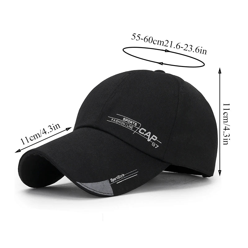 Men's sports caps with sun protection